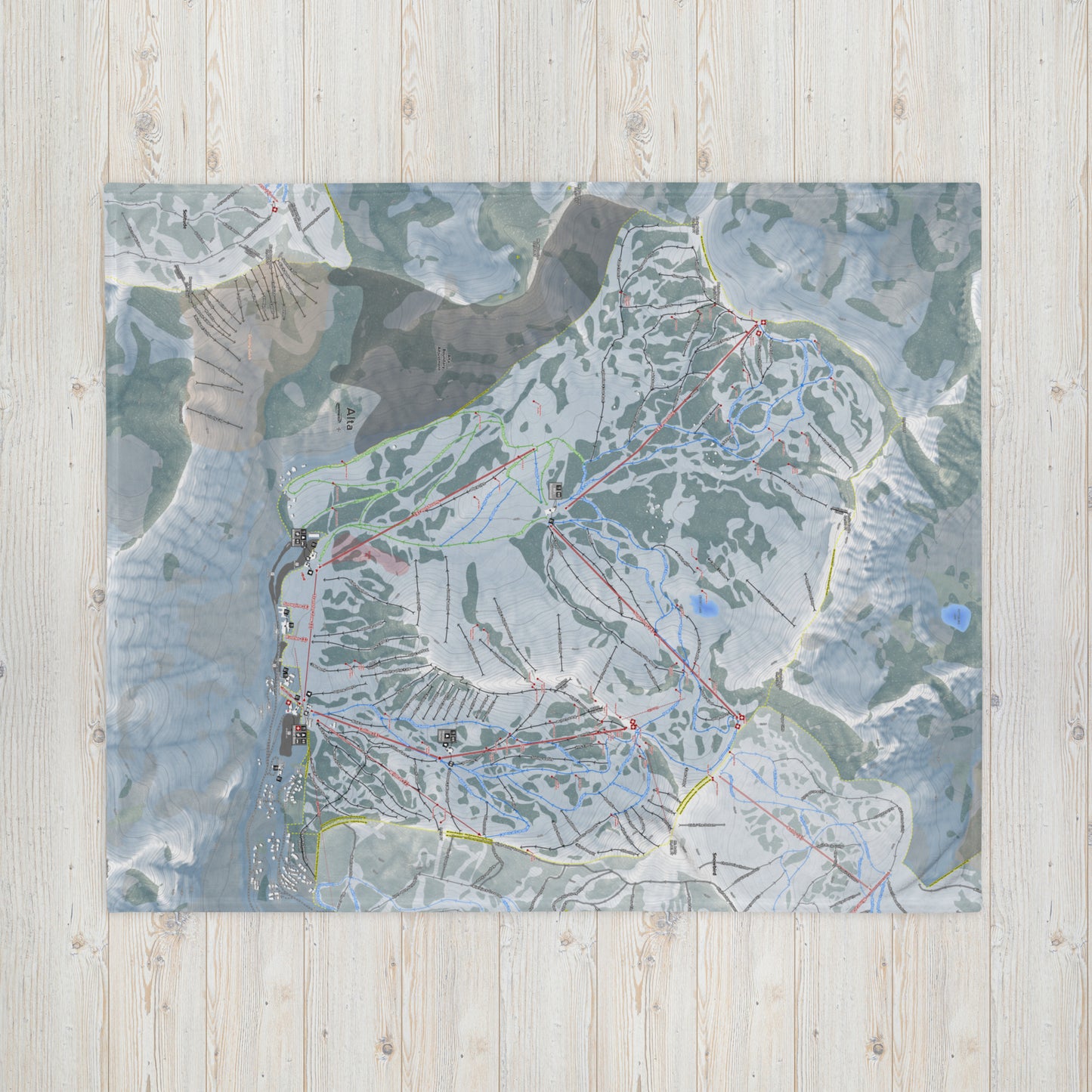 Alta, Utah Ski Resort Map Blanket - Powderaddicts