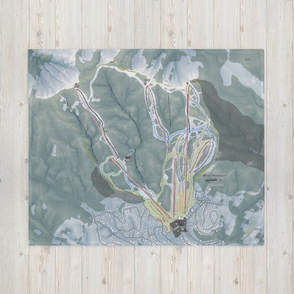 Bear Mountain, California Ski Resort Map Blanket - Powderaddicts