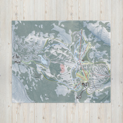 Bear Valley Mountain, California Ski Resort Map Blanket - Powderaddicts