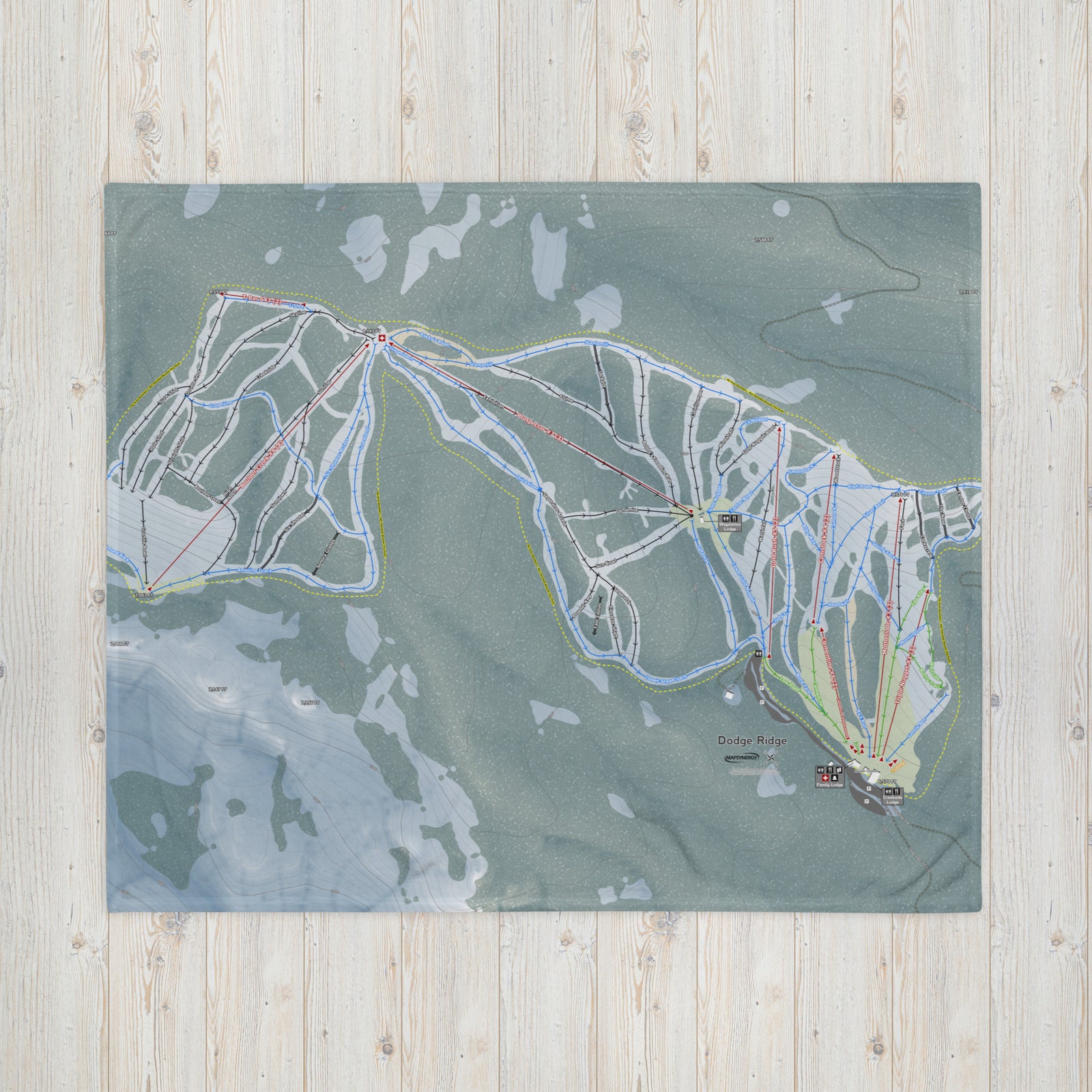 Dodge Ridge, California Ski Resort Map Blanket - Powderaddicts