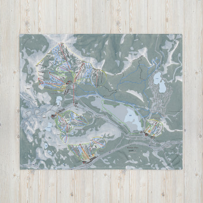 Donner Pass, California Ski Resort Map Blanket - Powderaddicts