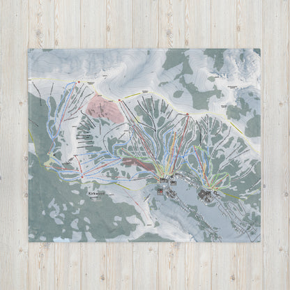 Kirkwood, California Ski Resort Map Blanket - Powderaddicts