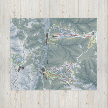 Mountain High, California Ski Resort Map Blanket - Powderaddicts