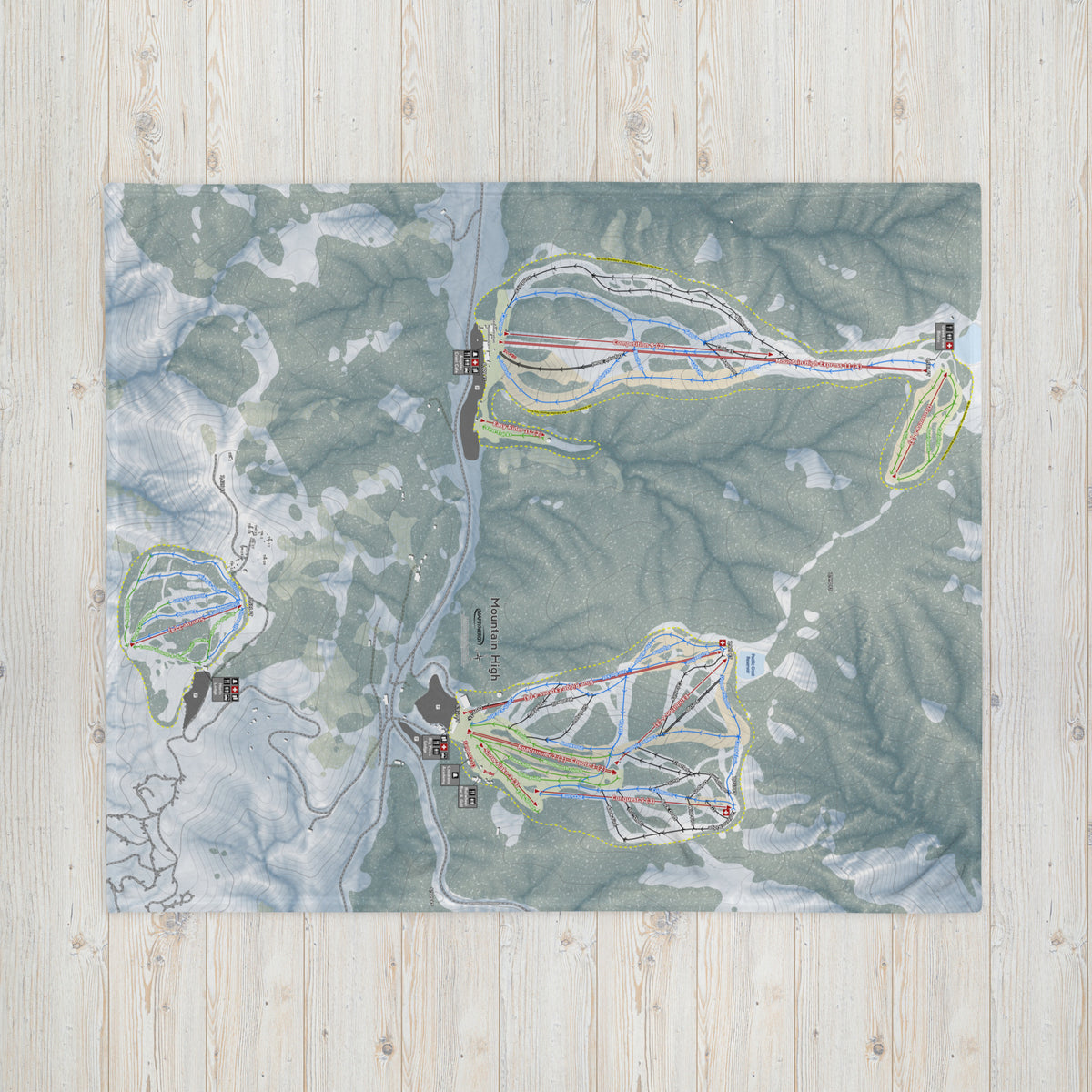 Mountain High, California Ski Resort Map Blanket
