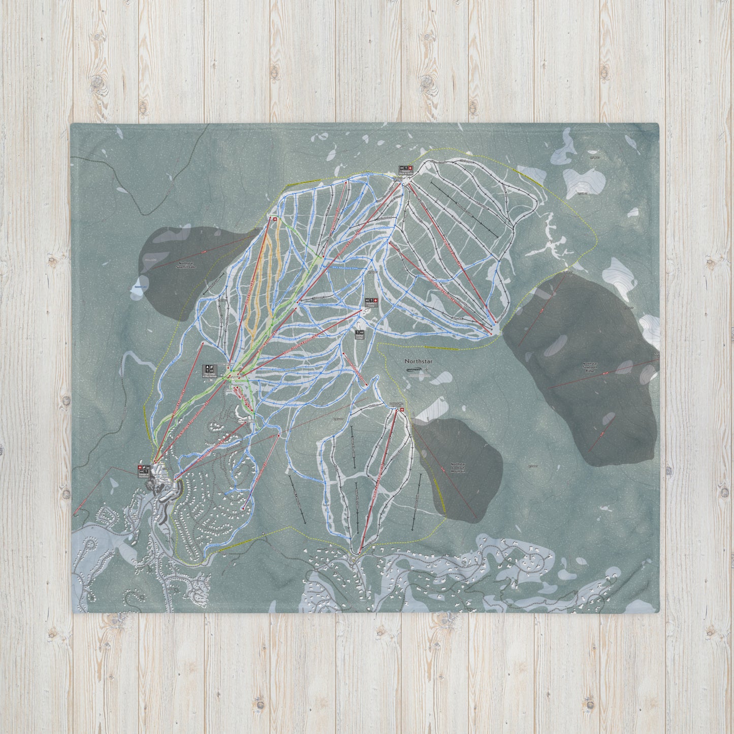 Northstar, California Ski Resort Map Blanket - Powderaddicts