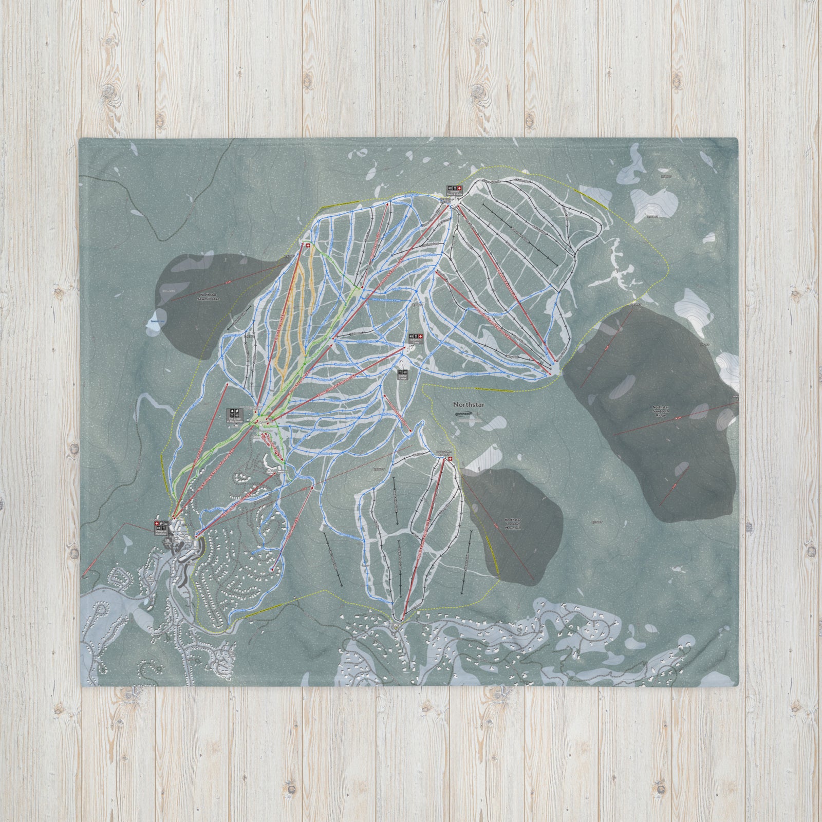 Northstar, California Ski Resort Map Blanket - Powderaddicts