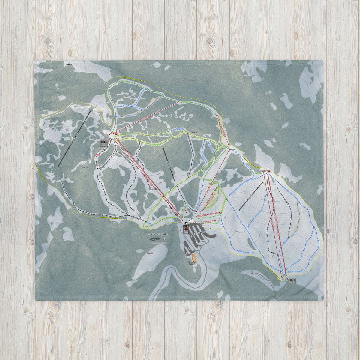 Sierra At Tahoe, California Ski Resort Map Blanket