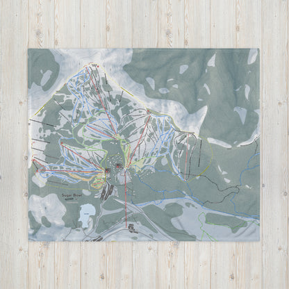 Sugar Bowl, California Ski Resort Map Blanket - Powderaddicts