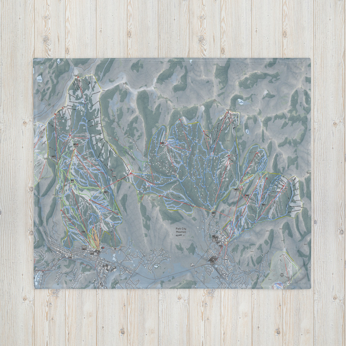 Park City, Utah Ski Resort Map Blanket - Powderaddicts