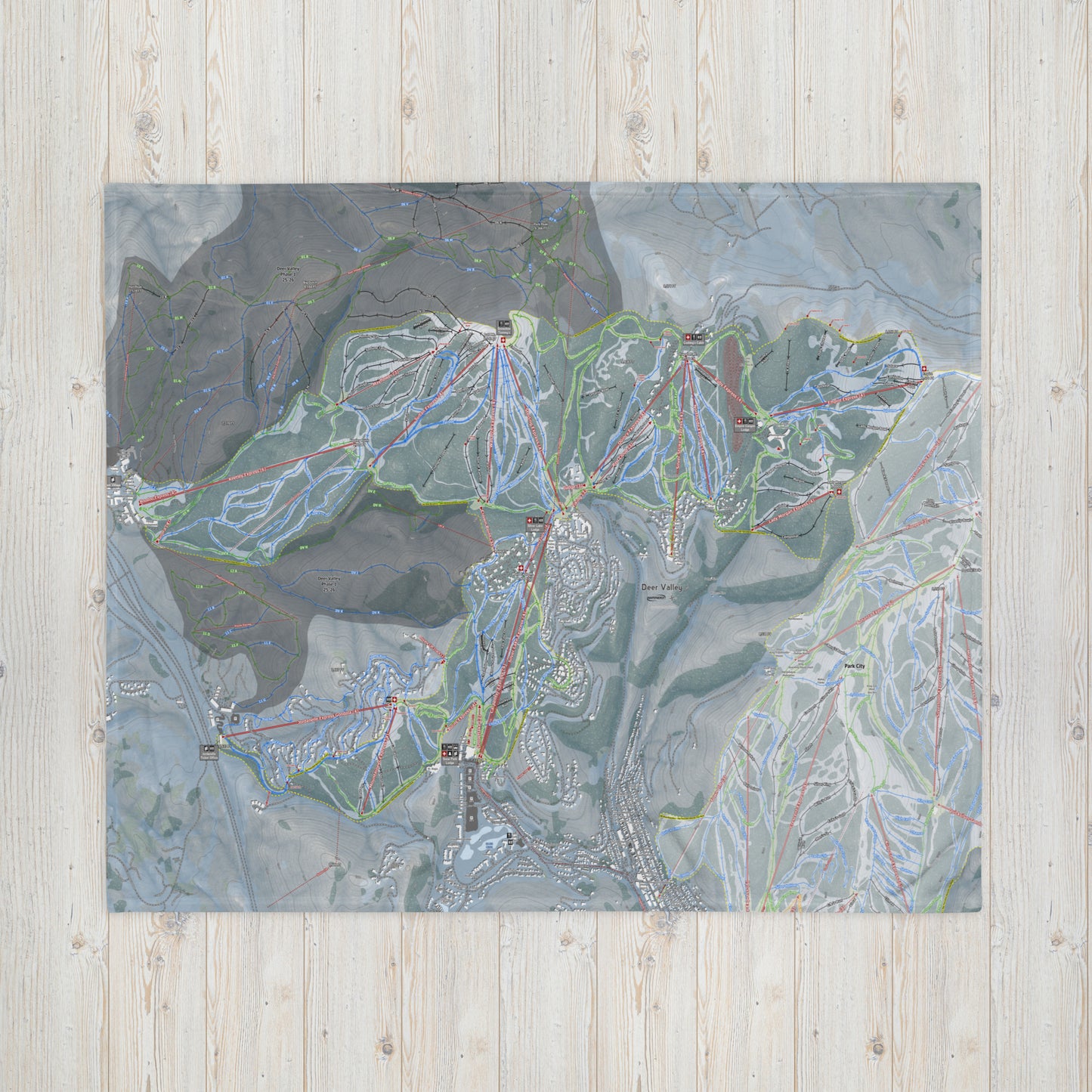 Deer Valley, Utah Ski Resort Map Blanket - Powderaddicts