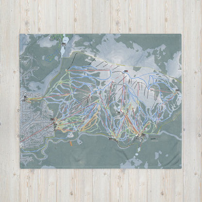 Mammoth Mountain, California Ski Resort Map Blanket - Powderaddicts