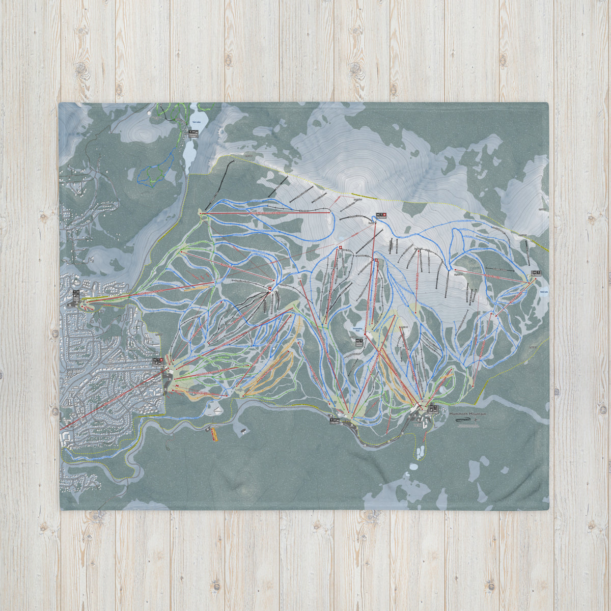 Mammoth Mountain, California Ski Resort Map Blanket