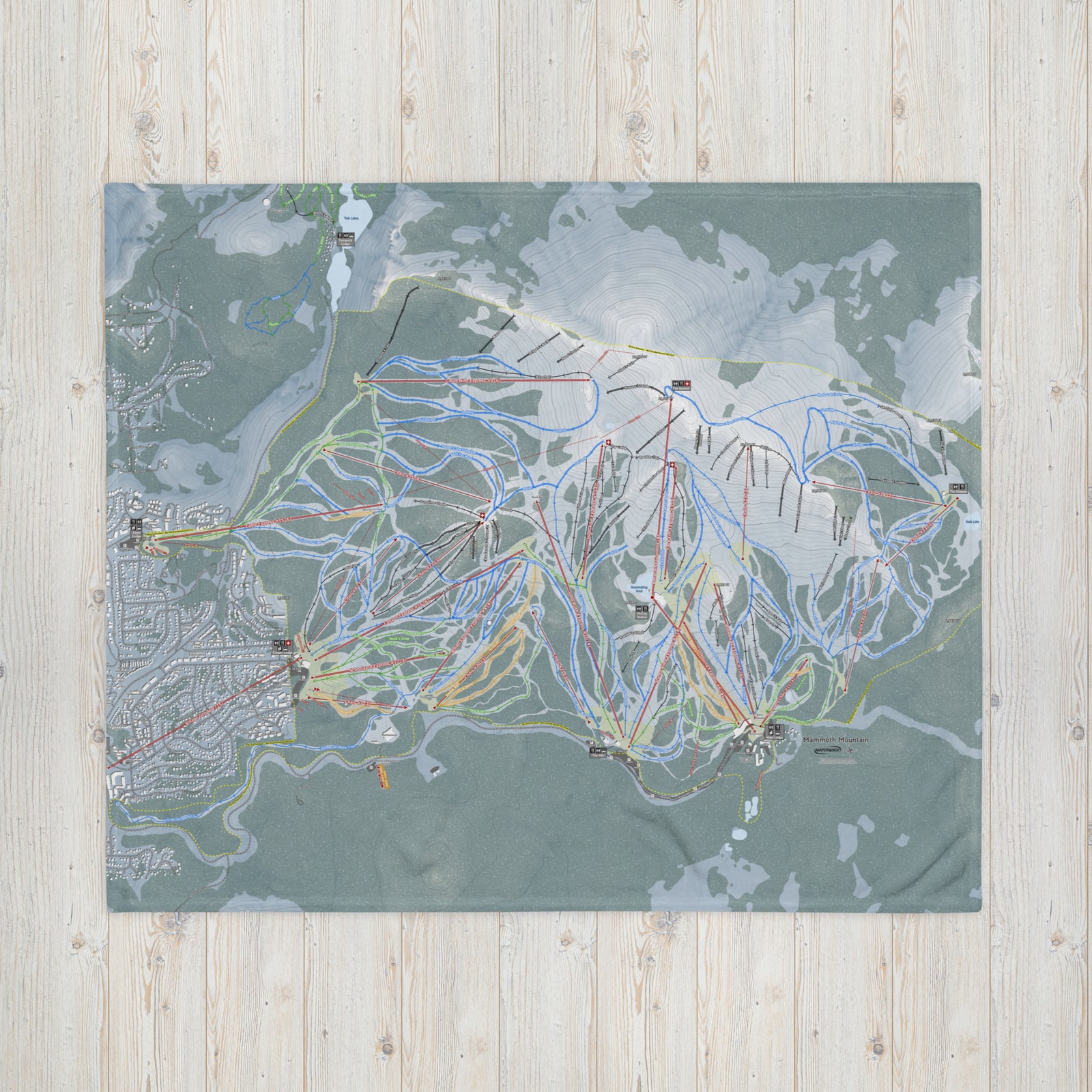 Mammoth Mountain, California Ski Resort Map Blanket