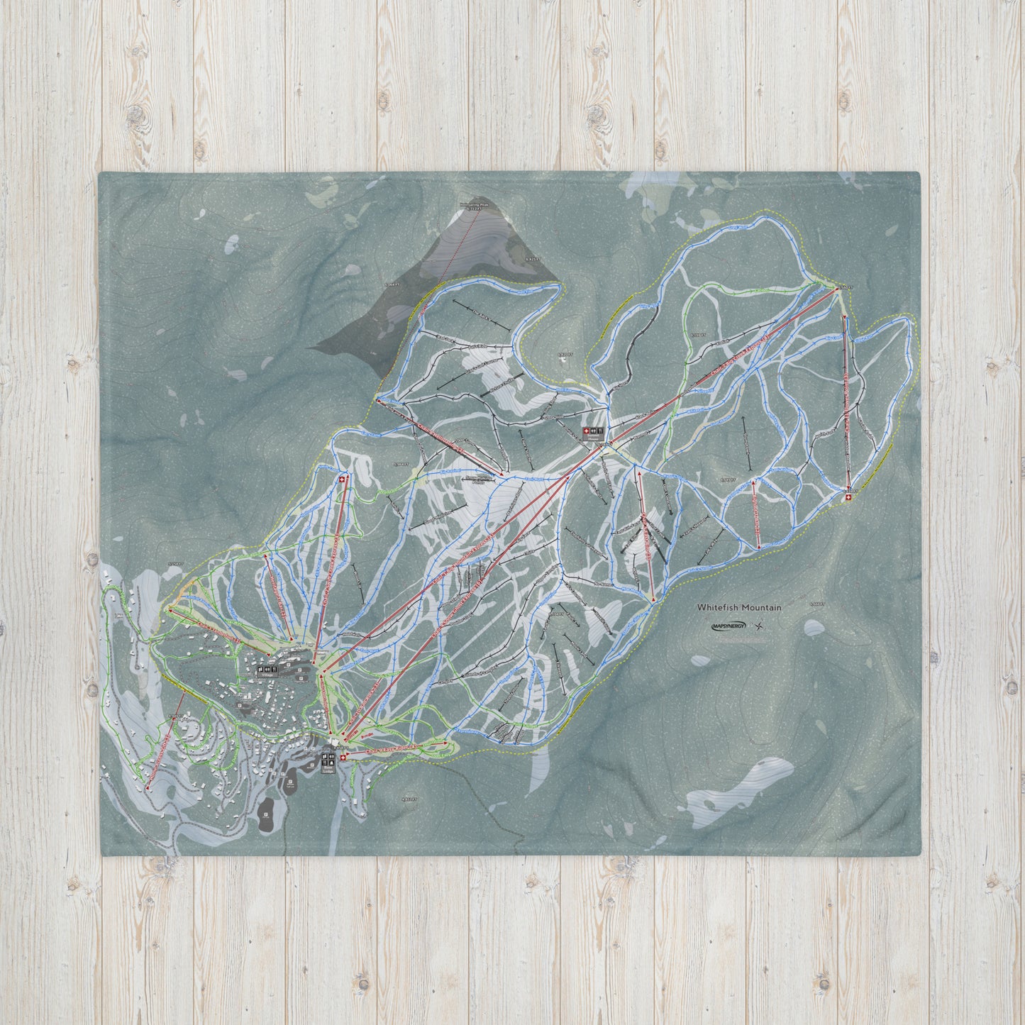 WHITEFISH MOUNTAIN, MONTANA SKI RESORT MAP BLANKET - Powderaddicts