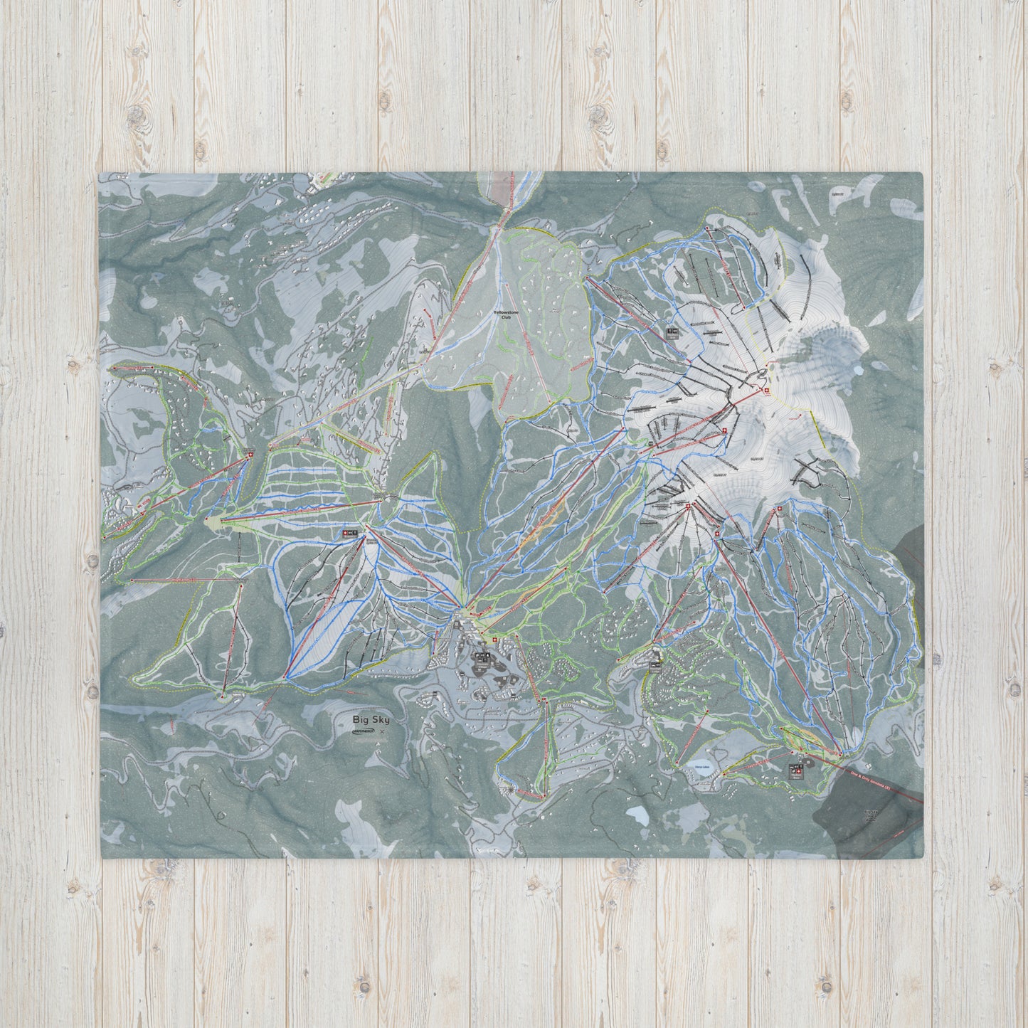 Big Sky, Montana Ski Resort Map Blanket - Powderaddicts