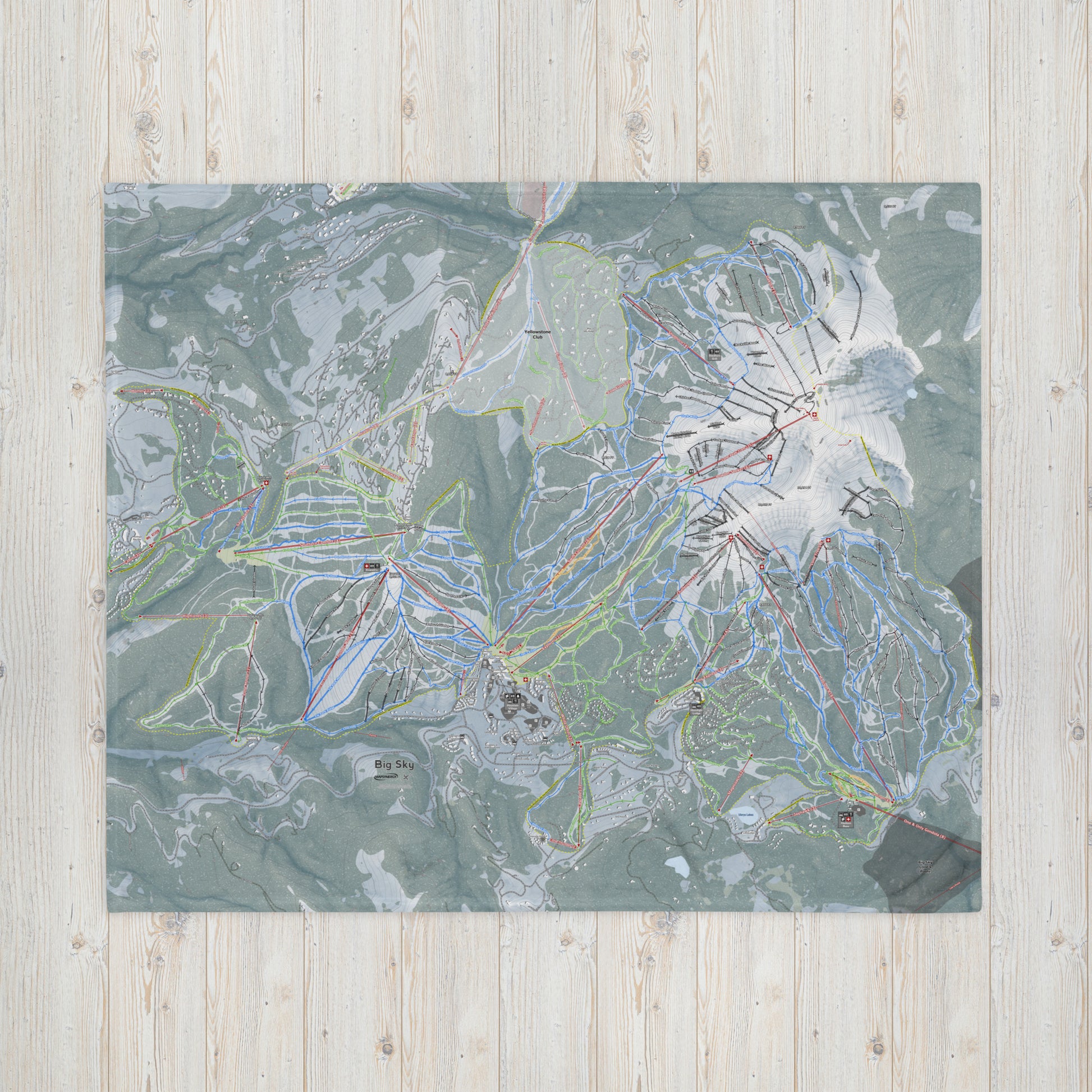 Big Sky, Montana Ski Resort Map Blanket - Powderaddicts