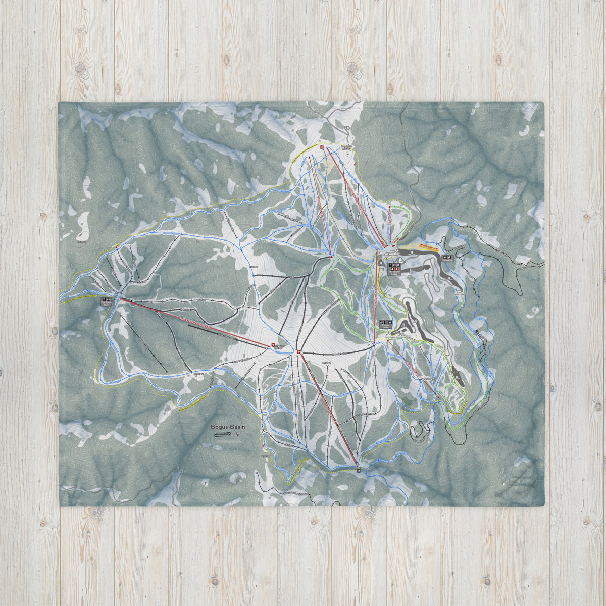 Bogus Basin, Idaho Ski Resort Map Blanket - Powderaddicts