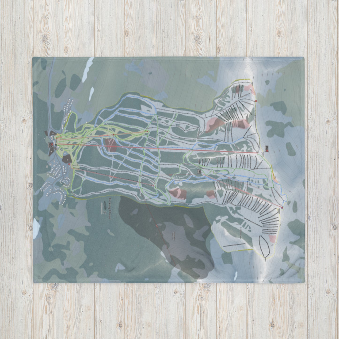 Kicking Horse, British Columbia Ski Resort Map Blanket - Powderaddicts