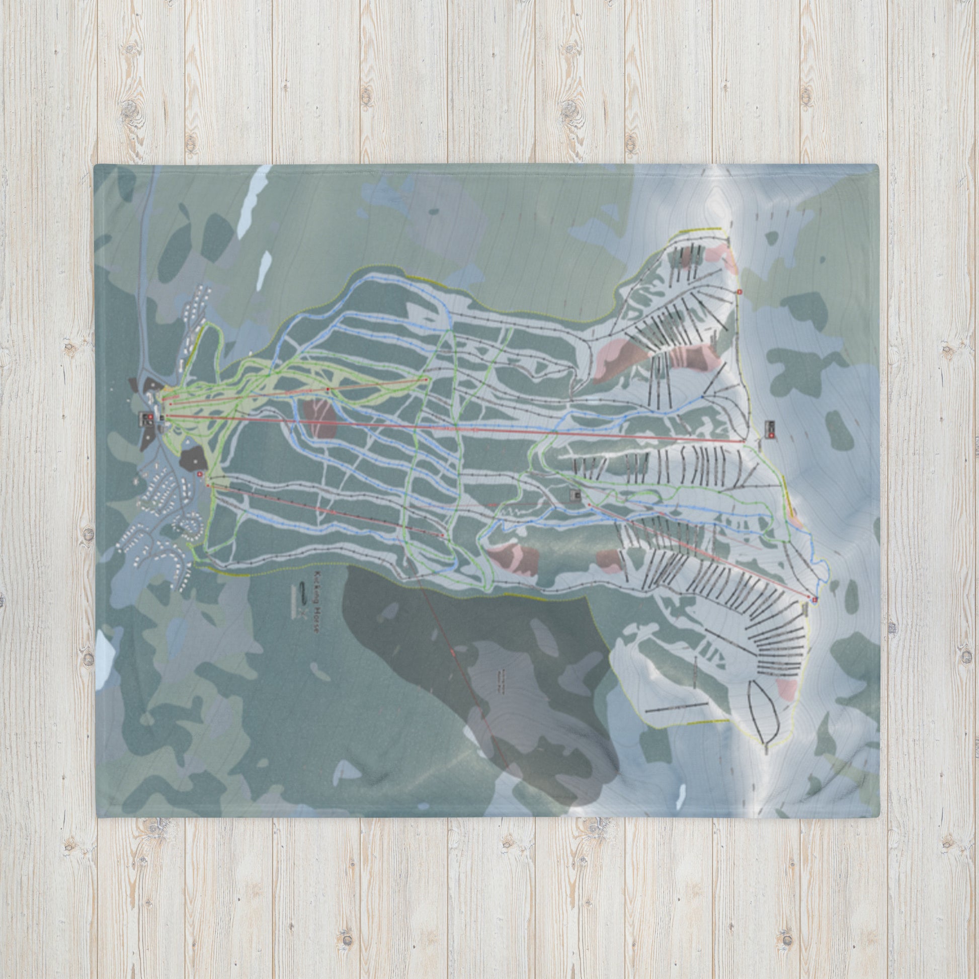 Kicking Horse, British Columbia Ski Resort Map Blanket - Powderaddicts