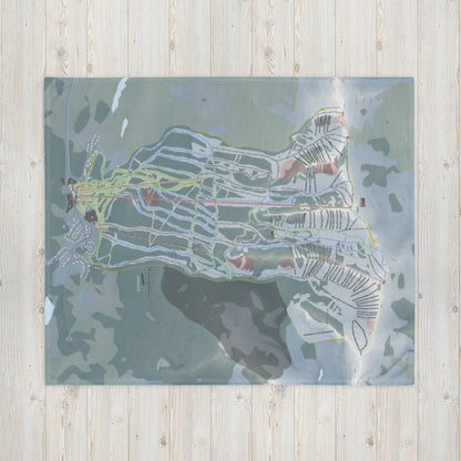 Kicking Horse, British Columbia Ski Resort Map Blanket - Powderaddicts