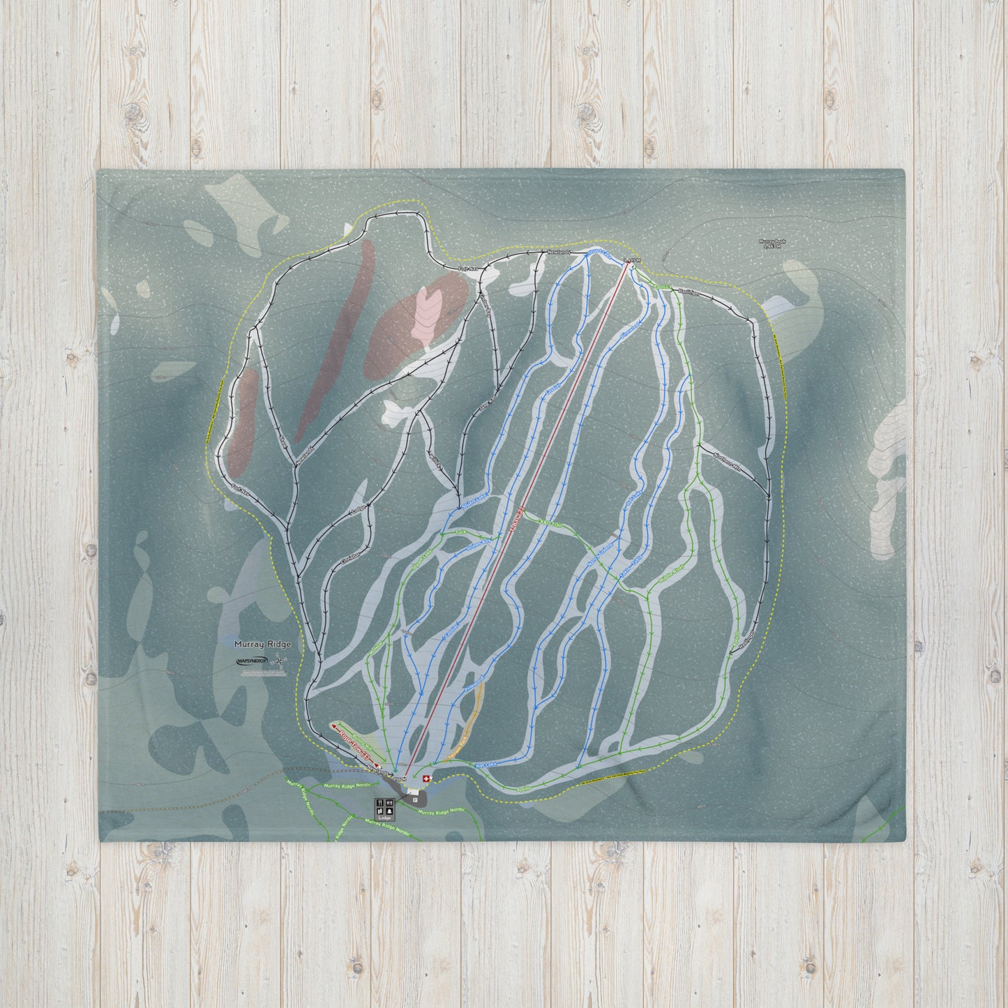 Murray Ridge, British Columbia Ski Resort Map Blanket - Powderaddicts