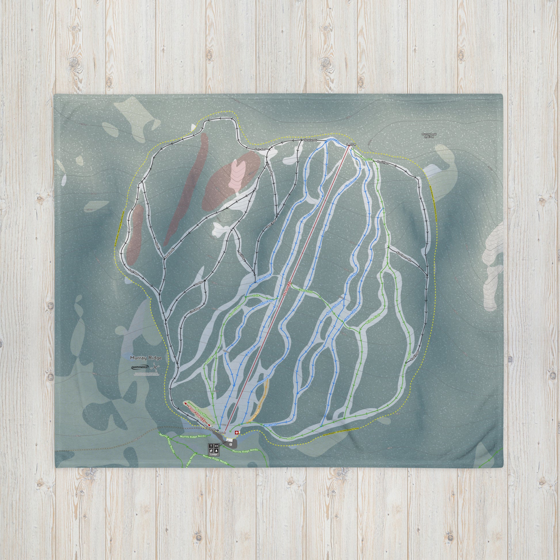 Murray Ridge, British Columbia Ski Resort Map Blanket - Powderaddicts