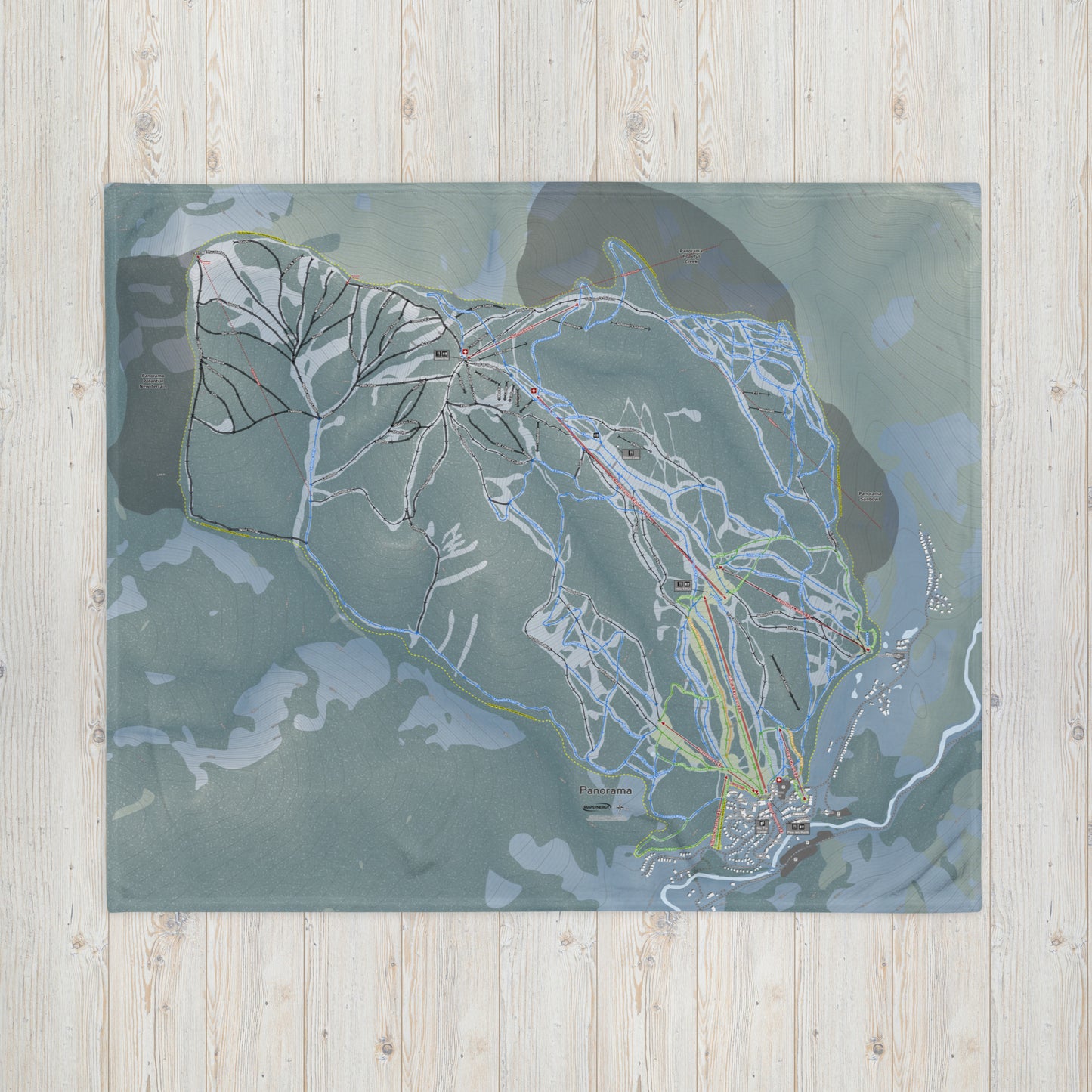 Panorama, British Columbia Ski Resort Map Blanket - Powderaddicts