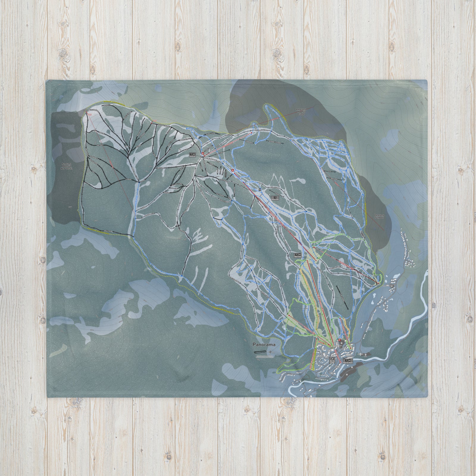 Panorama, British Columbia Ski Resort Map Blanket - Powderaddicts