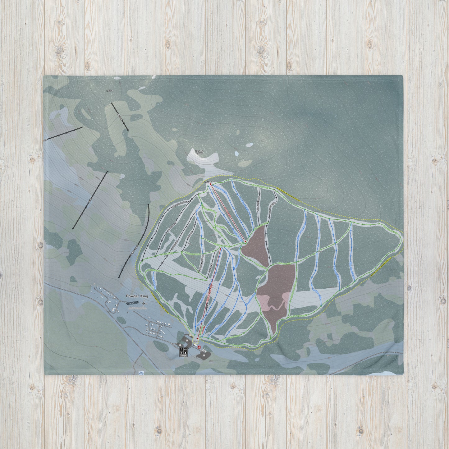 Powder King, British Columbia Ski Resort Map Blanket - Powderaddicts