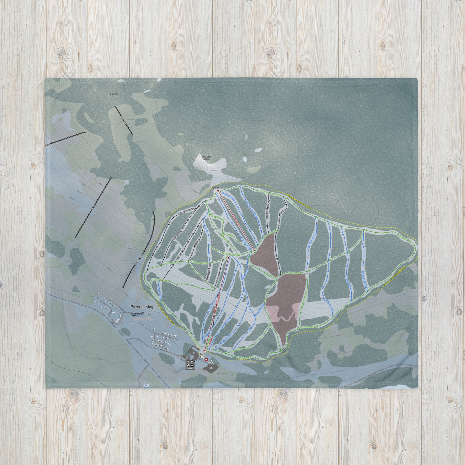 Powder King, British Columbia Ski Resort Map Blanket - Powderaddicts