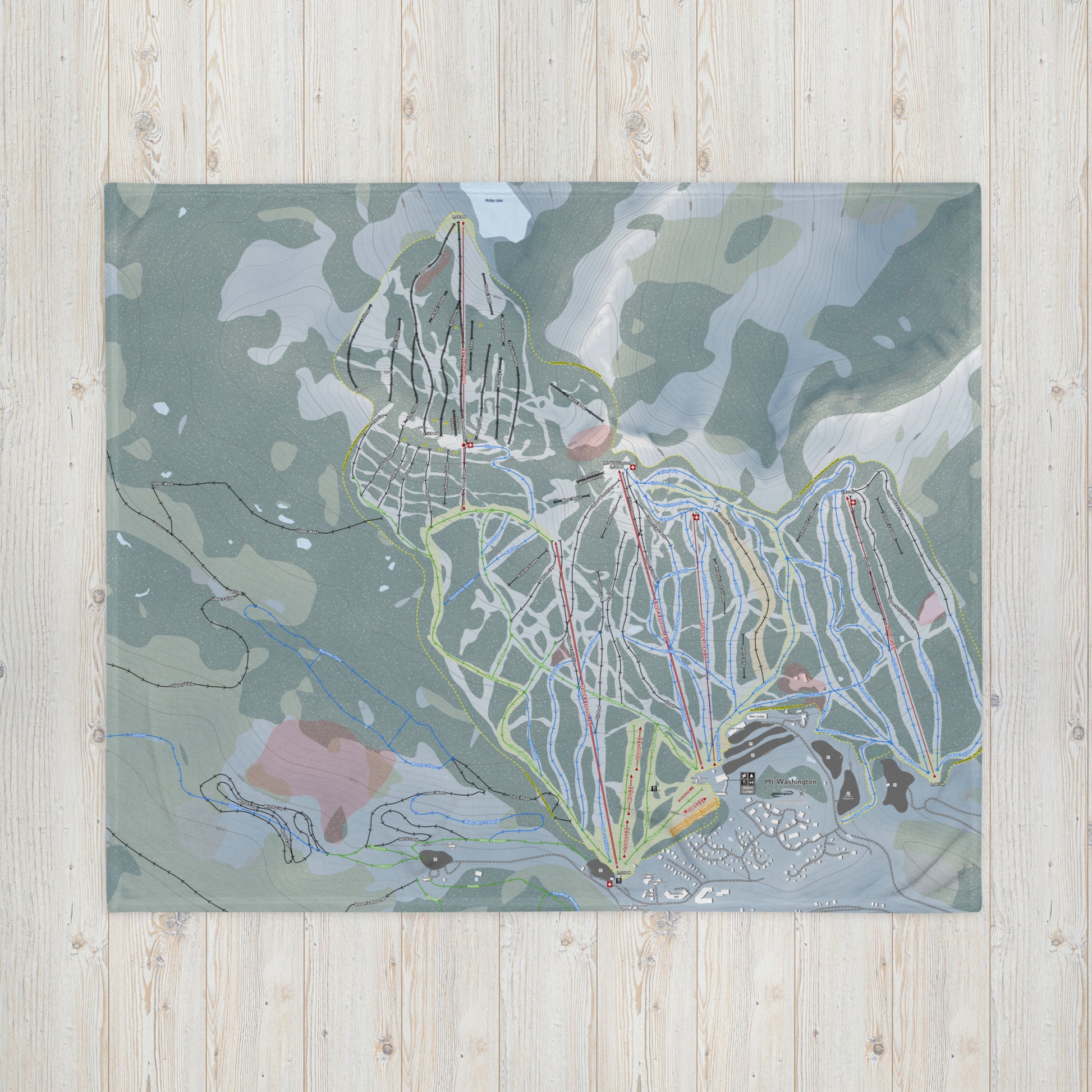 Mt Washington, British Columbia Ski Resort Map Blanket - Powderaddicts