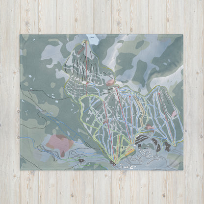 Mt Washington, British Columbia Ski Resort Map Blanket - Powderaddicts