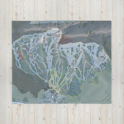Fernie, British Columbia Ski Resort Map Blanket - Powderaddicts