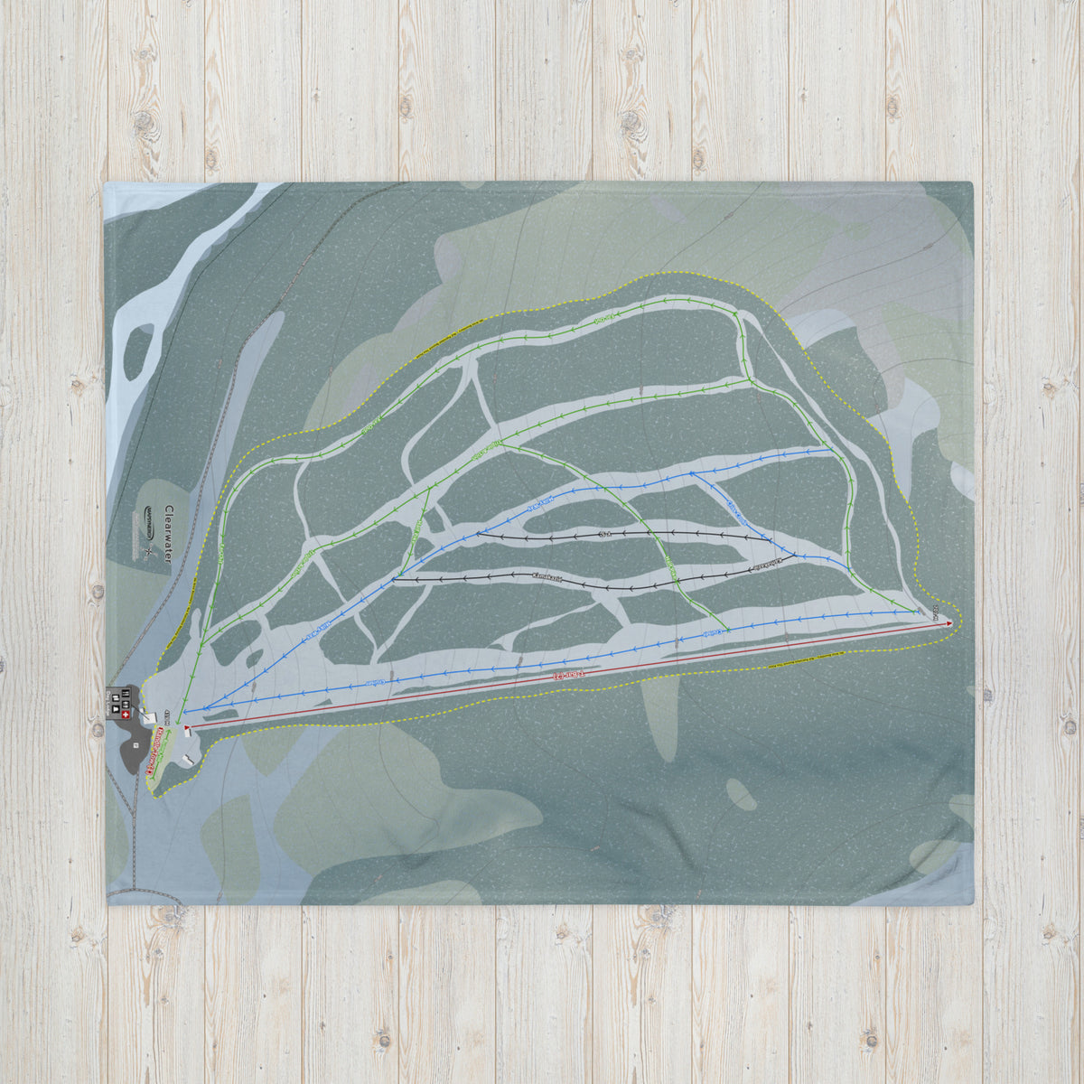 Clearwater, British Columbia Ski Resort Map Blanket - Powderaddicts