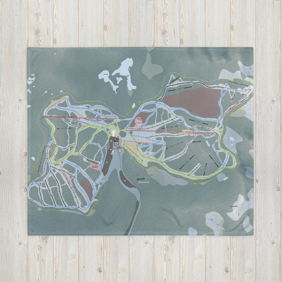 Cypress Mountain, British Columbia Ski Resort Map Blanket - Powderaddicts