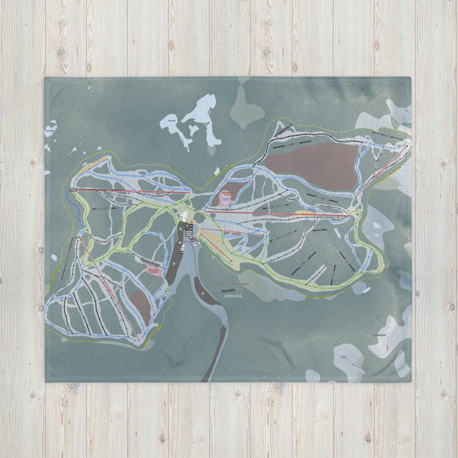 Cypress Mountain, British Columbia Ski Resort Map Blanket