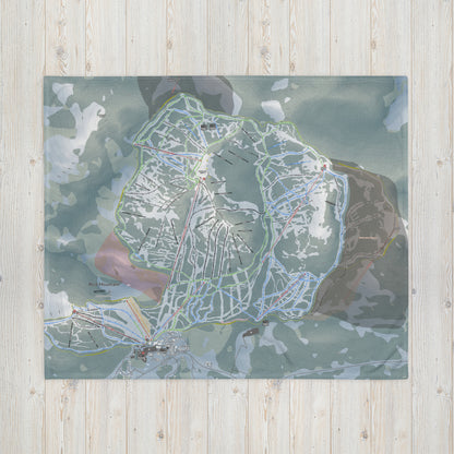 Red Mountain, British Columbia Ski Resort Map Blanket - Powderaddicts