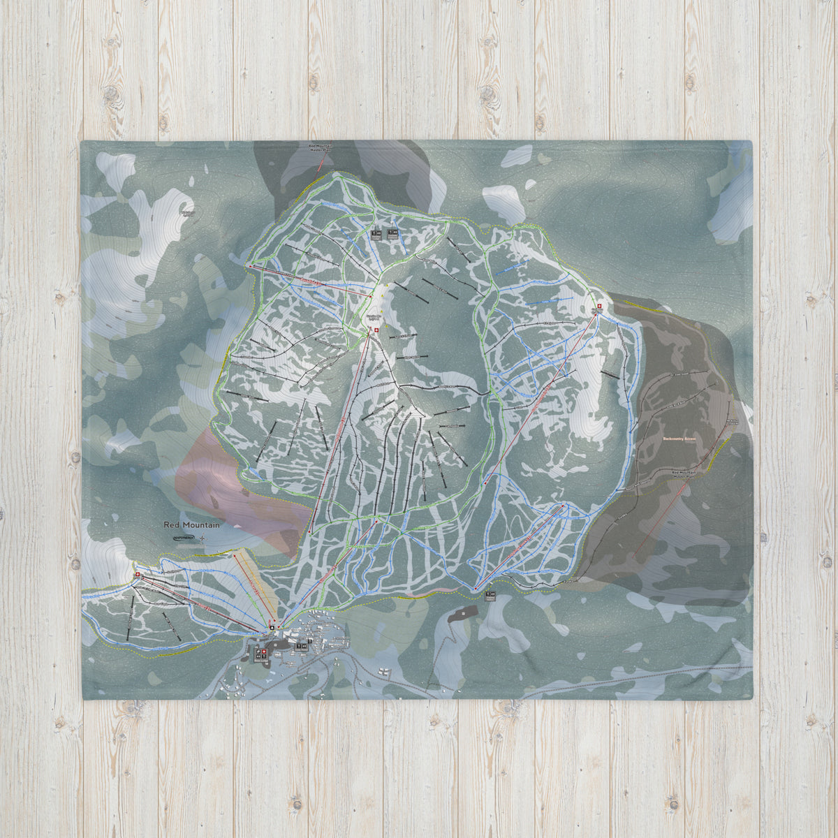 Red Mountain, British Columbia Ski Resort Map Blanket