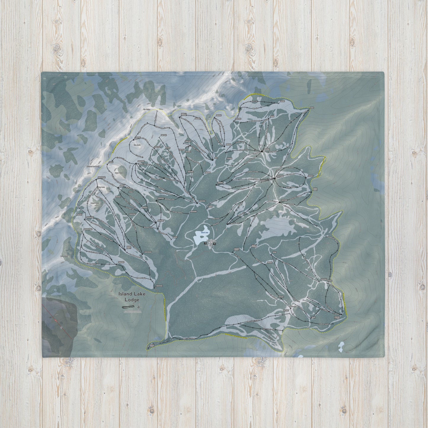 Island Lake Lodge, British Columbia Ski Resort Map Blanket - Powderaddicts
