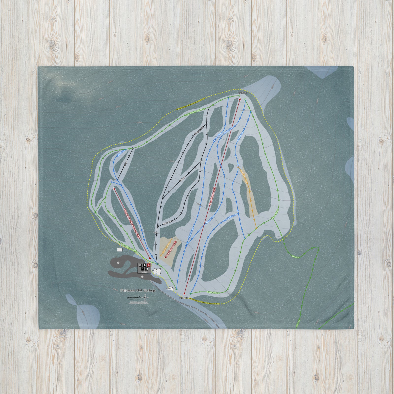 Fairmont Hot Springs, British Columbia Ski Resort Map Blanket