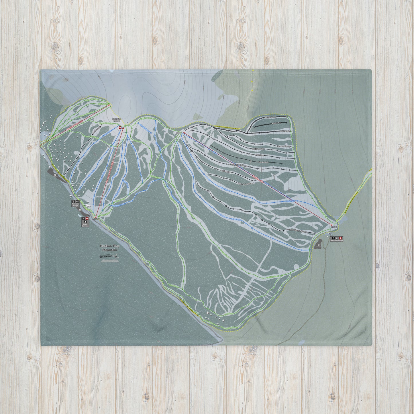 Hudson Bay Mountain, British Columbia Ski Resort Map Blanket - Powderaddicts