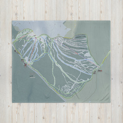 Hudson Bay Mountain, British Columbia Ski Resort Map Blanket - Powderaddicts