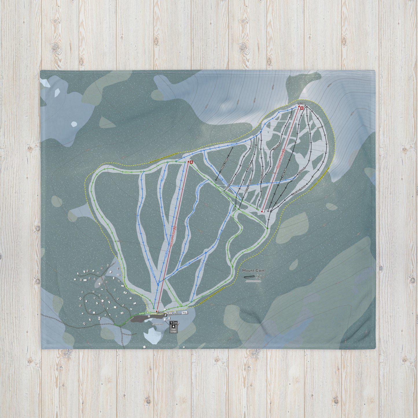 Mount Cain, British Columbia Ski Resort Map Blanket - Powderaddicts