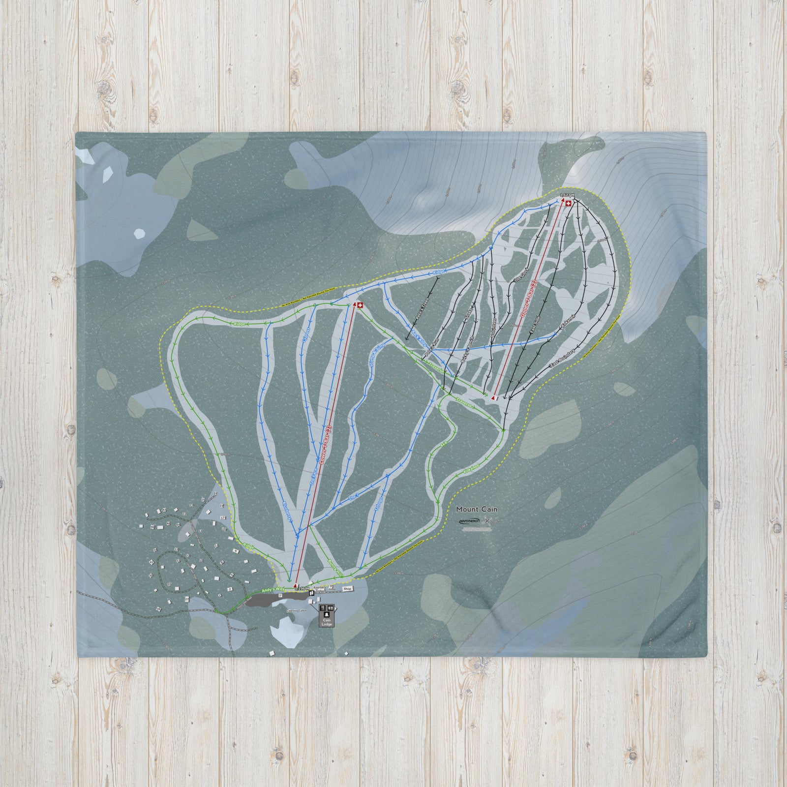 Mount Cain, British Columbia Ski Resort Map Blanket