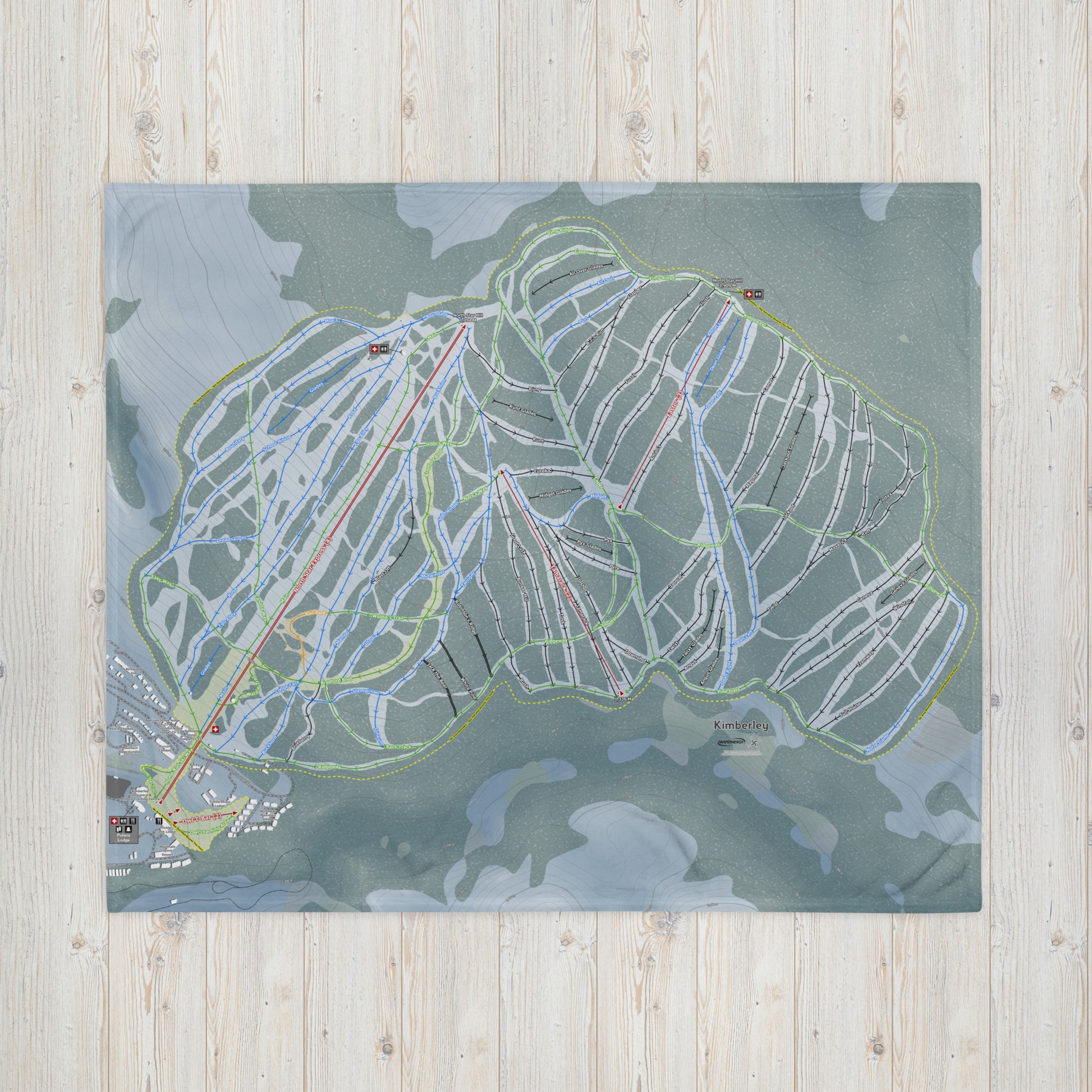 Kimberley, British Columbia Ski Resort Map Blanket - Powderaddicts