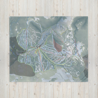 Sun Peaks, British Columbia Ski Resort Map Blanket - Powderaddicts