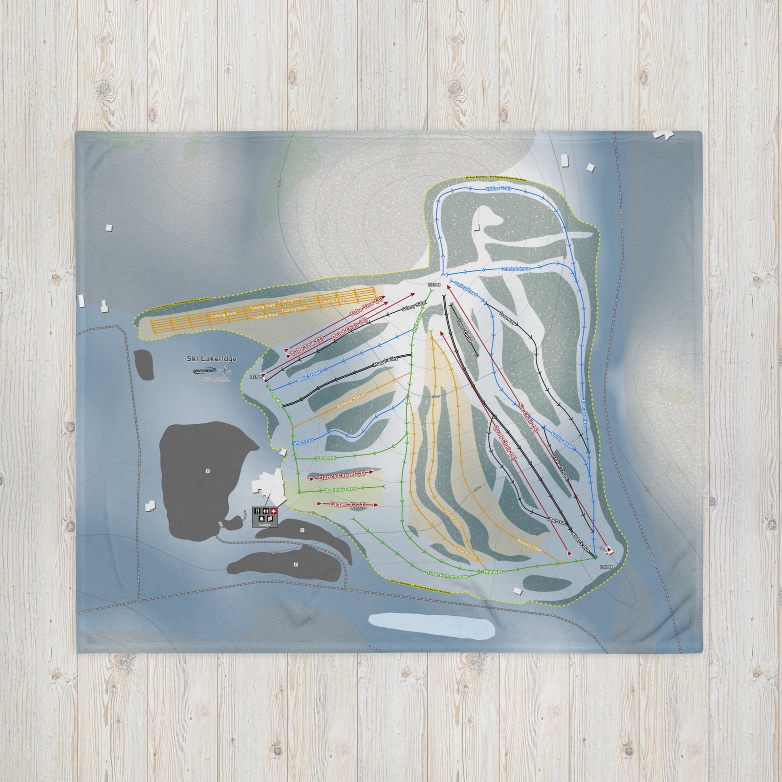 Ski Lakeridge, Ontario Ski Resort Map Blanket