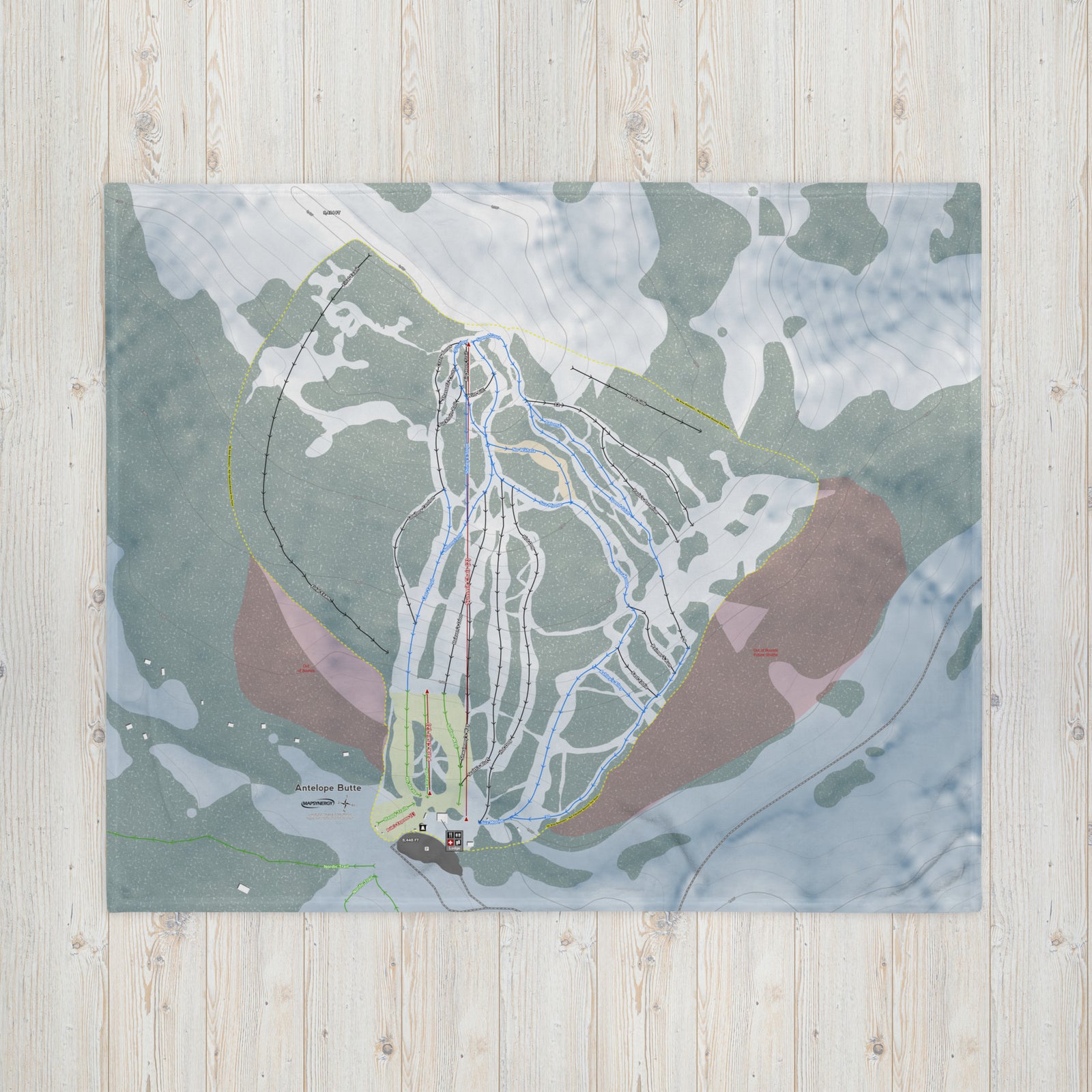 Antelope Butte, Wyoming Ski Resort Map Blanket