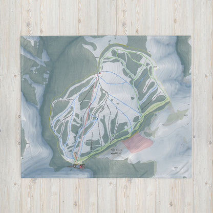 Pine Creek, Wyoming Ski Resort Map Blanket - Powderaddicts
