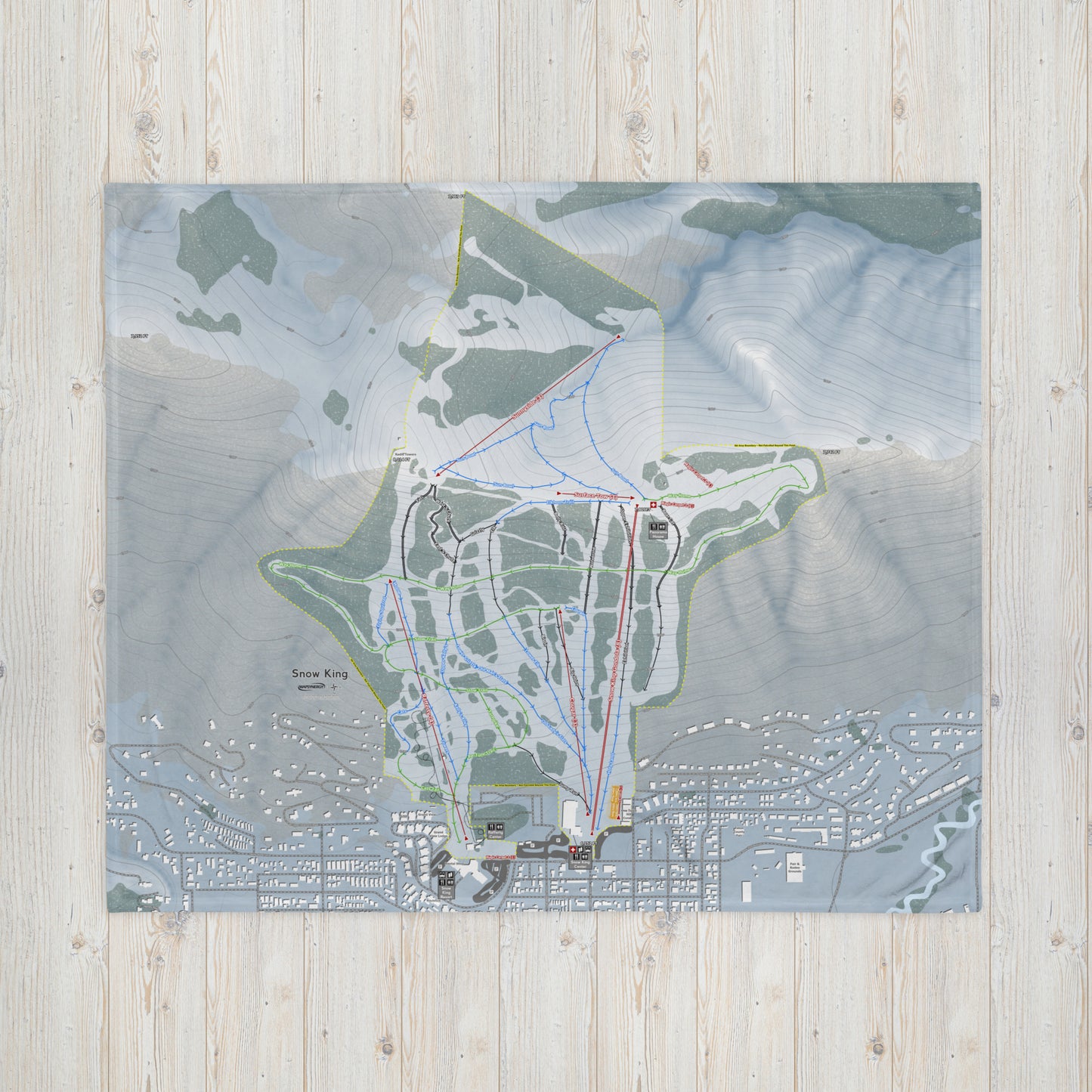 Snow King, Wyoming Ski Resort Map Blanket - Powderaddicts